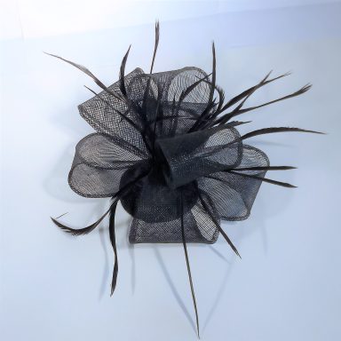 Wedding occasion races black fascinator flower feathers