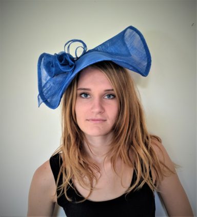 Wedding Occasion Hat Blue Royal Cobalt Rose 
